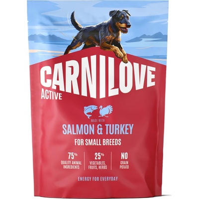 Carnilove Active Dog Dry Made with Salmon & Turkey for Adult Small Breeds 1,5 kg