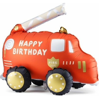 Fóliový balónek Party Deco Foil balloon Fire truck 67 x 53 cm