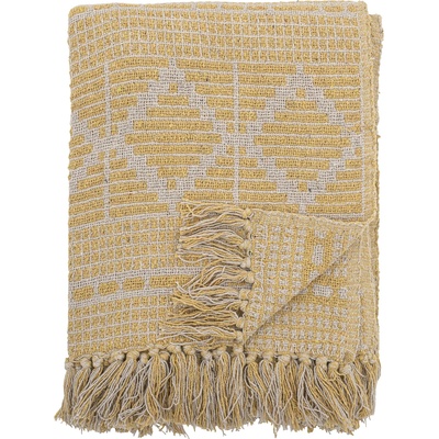 Bloomingville Шалте Gutte от рециклиран материал 130 x 160 см жълто (82058532)