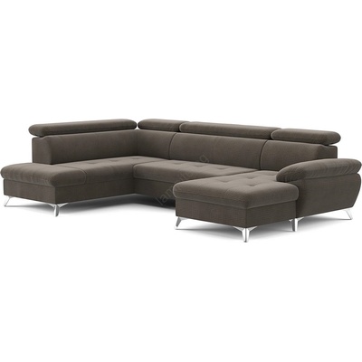COTTA Разтегателен ъглов диван catania u с ракла, ляв, кафяв (ct0002)