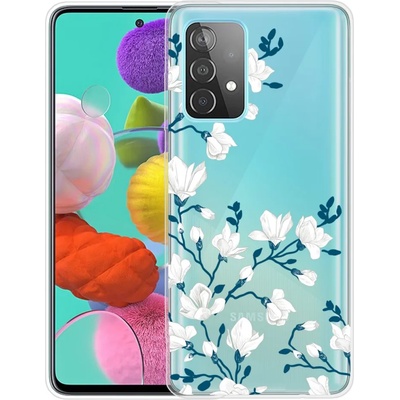 Forcell Силиконов Калъф за Samsung A72, Printing White Flower Case, Цветен (5901012328744)