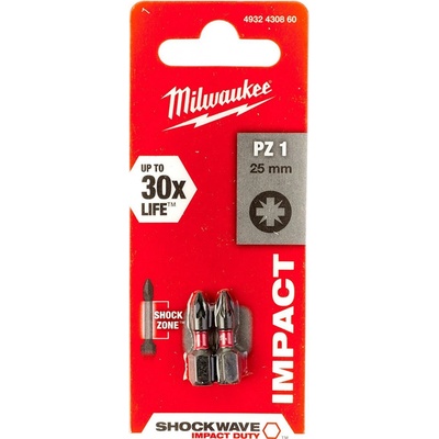 Milwaukee Skrutkovacie bity ShW PZ1 25 mm 2 ks