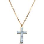 SAVICKI Златно колие с кръст 585, бели диаманти 0.06К, 42 см