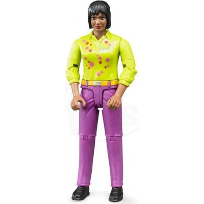 Bruder 60403 Bworld Žena tmavé pleti tmavě růžové kalhoty