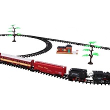 Majlo Toys Vláčkodráha na baterie s kouřovými a světelnými efekty Rail King