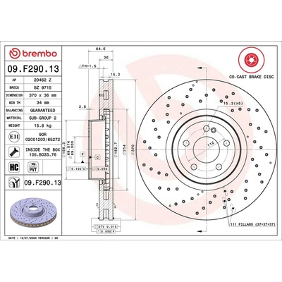 Brzdový kotúč BREMBO 09.F290.13 (09F29013)