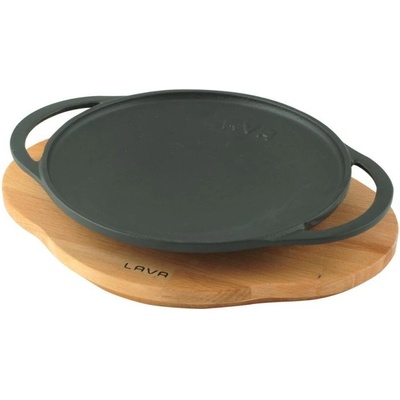 LAVA METAL Liatinová panvica wok 20 cm s dreveným podstavcom