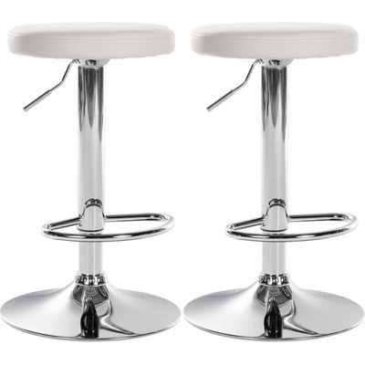 Design-Shop Ponte koženka Biela / chróm 2 ks