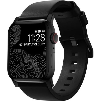 Nomad Modern Band remienok z hnedej kože, čierne kovanie pre Apple Watch 41mm/42mm NM01993285