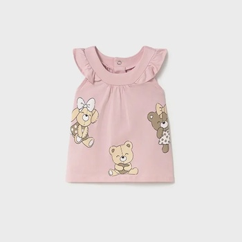 Mayoral Рокля трико в бебешко розово с животинки за новородено момиче Майорал