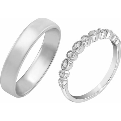 Eppi Eternity prsteň s lab grown diamantmi a pánsky komfortný prsteň Chikita RW44155