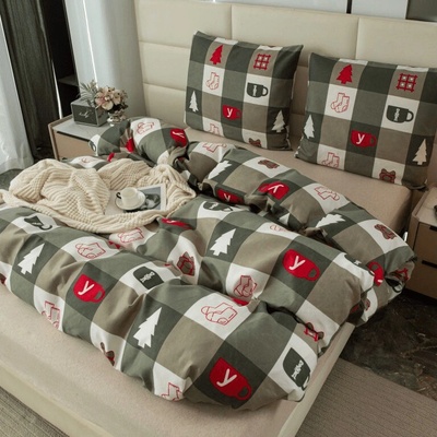 Textilomanie flanel obliečky z mikrovlákna CHRISTMAS SOCKS zelené 70x90 140x200