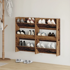 vidaXL Шкаф за обувки 2 бр. 60 x 18 x 90 см Инженерна дървесина (875147)