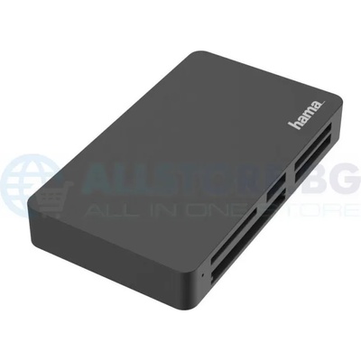 Hama Четец за карти HAMA All in One, USB 3.0, SD/microSD/CF/MS, 5 Gbps, Черен (HAMA-200128)