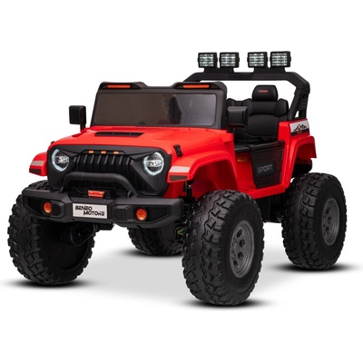 Beneo Motors OFFRIDE 24V 4x4 Двуместен Акумулаторен Джип, Червен, Литиева Батерия, Огромни EVA Гуми, LED Светлини и Дистанционно (58956258)