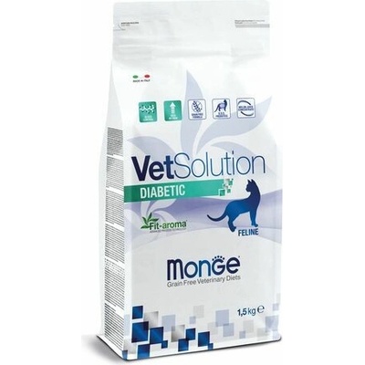 MONGE VetSolution Cat Diabetic dietní suché s cukrovkou Diabetes Mellitus 1,5 kg