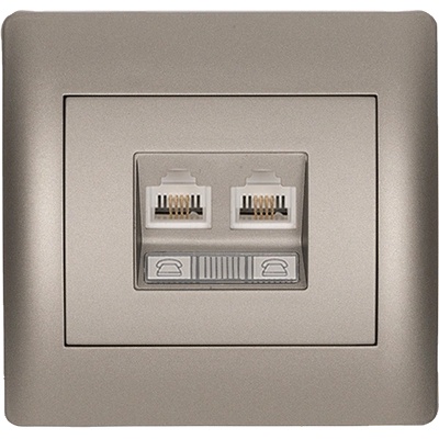 ELMARK Rhyme ДbОЕН ТЕЛЕФОНЕН КОНТАКТ СИВ МЕТАЛИК (11744)