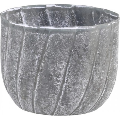 Zinkový antik kovový svícen na úzkou svíčku Canny - Ø 7*6 cm - Chic Antique