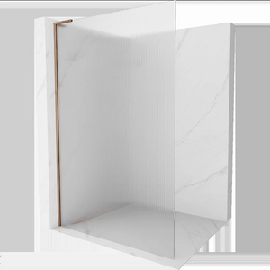 Mexen Kioto L Душ преграда Walk-in 90 x 200 см, ивици, розово злато - 800-090-103-60-09 (800-090-103-60-09)