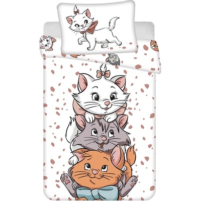 Jerry Fabrics Бяло памучно детско спално бельо 100x135 cm Marie Cat "Friends" - Jerry Fabrics (24BS115)