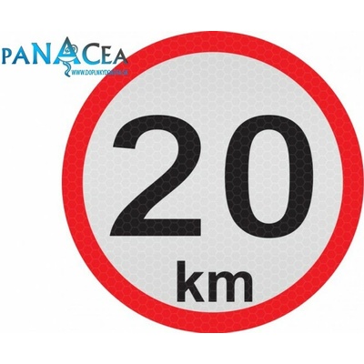 Samolepka reflexná - Obmedzená rýchlosť 20 (20cm) (C6)