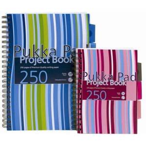 Pukka Pad Спирална тетрадка, А4, с подвързия, 125 страници, PUKKA PAD "Stripe project book" A15555081/PROBA4-LINED (A15555081/PROBA4-LINED)