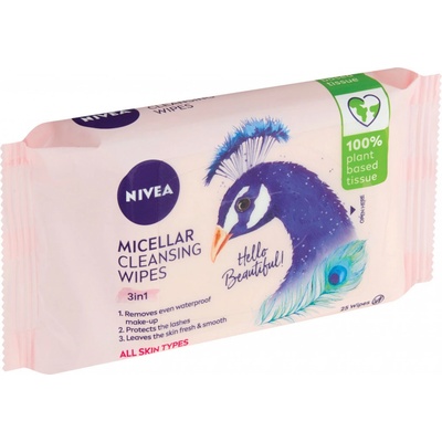 Nivea Micellar Biodegradable Micelárne čistiace pleťové obrúsky 3v1 25 ks