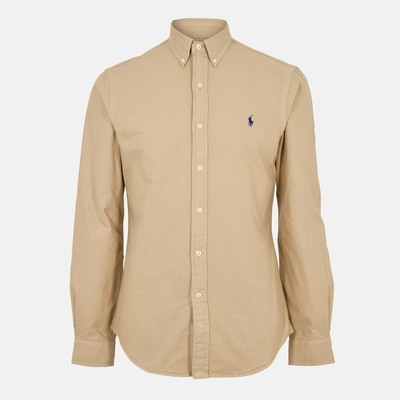 Ralph Lauren Риза с дълъг ръкав Polo Ralph Lauren Mens Slim Fit Oxford Long Sleeve Shirt - Surrey Tan