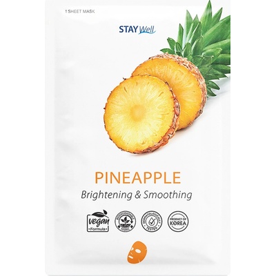 Stay Well Vegan sheet mask - PINEAPPLE Маска за лице дамски 23gr