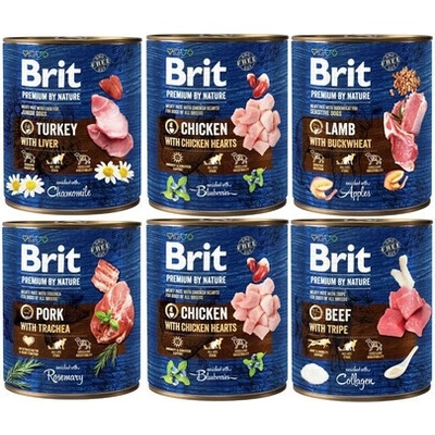 Brit Premium by Nature Mix příchutí 6 x 800 g