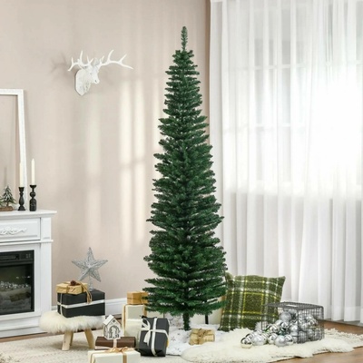 HOMCOM Umělý vánoční stromek Ø81 x 210 cm zelený