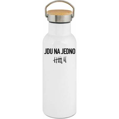 123TRIKO termoska Jdu na jedno. Bílá barva 500 ml