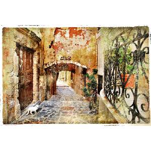 DIMEX ART Флизелинов фототапет винтидж гръцка улица 375 x 250 см