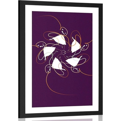 Plakát s paspartou tanec se stuhami na tmavém pozadí - 30x45 black