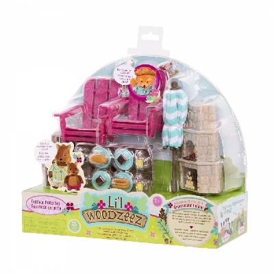 Игрален комплект Battat - Li′l Woodzeez, Двор с барбекю, 23 части (BT6768Z)