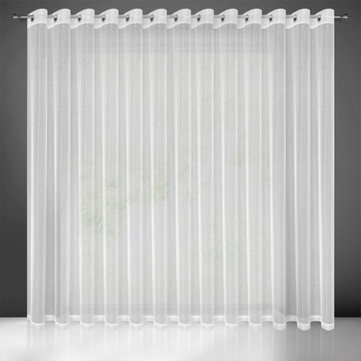 EUROFIRANY ZÁCLONA NA KROUŽCÍCH KATRIANA 400X250 CM BÍLÁ