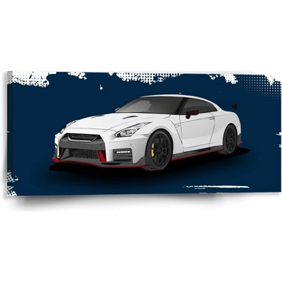 Sablio Obraz Nissan GTR 35 Modrý - 110x50 cm