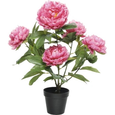 Umelá pivonka v kvetináči 57 cm fuksiová