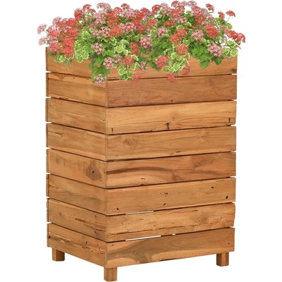 vidaXL Vyvýšený záhon 50 x 40 x 72 cm recyklované teakové dřevo a ocel