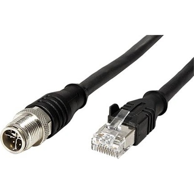 Metz Connect 21.16.8880 M12 8pin (F) kód X - RJ45(M), 5m, černý