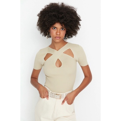 Dámska blúzka Trendyol Knitwear krémová