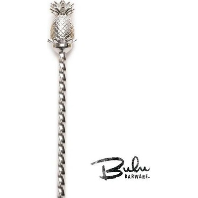 Barová lžička Cocktail Kingdom v nerezovém provedení s ananasem 33,5 cm