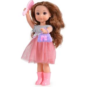 Moni Музикална кукла Moni Toys - С аксесоари, 36 сm, розови ботуши (109299)