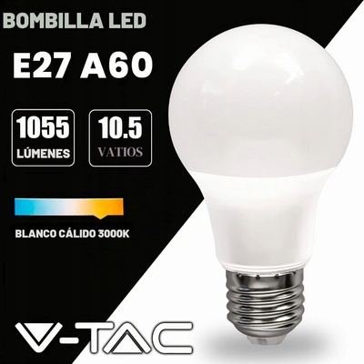 V-TAC LED žiarovka E27 A60 11W teplá biela