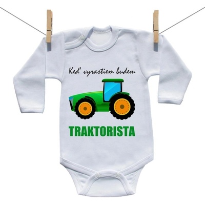 Boodyy Body s dlhým rukávom Keď vyrastiem budem traktorista