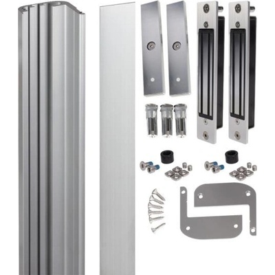 LOCINOX N LINE B MAG KIT 2500 S - sada přídržných elektromagnetů, dorazové a krycí lišty, pro křídlové branky, stříbrná N-LINE-B-MAG-KIT-2500_S