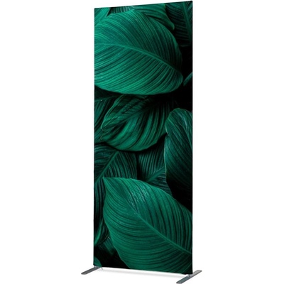 Jansen Display Potištěná látková dělící stěna Deco 85-200 Zelené listy rostlin, 870 x 2020 mm