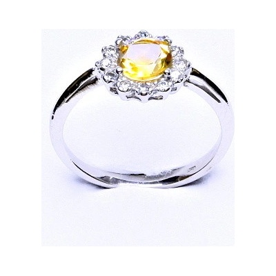 Čištín stříbrný přírodní citrín čiré zirkony T 1495