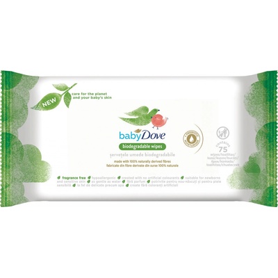 Dove Baby Biodegradable Wipes detské jemné vlhčené obrúsky 75 ks