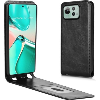 ASUS Вертикален Кожен Калъф за Asus Zenfone 12 Ultra 5G - Флип, Магнитен, Слот за Карта, Вкл. Протектор - 4 Цвята